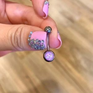 Lilac opalite belly ring